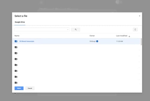 Google Drive file selector