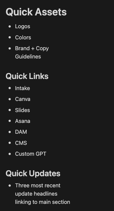 Brand HQ - Quick Action Sidebar